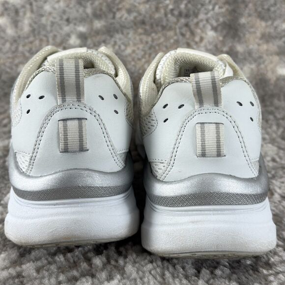 Skechers Womens Size 9.5 Leather SN 149023 Lace White Sneakers Relaxed Fit Shoes - Picture 5 of 10